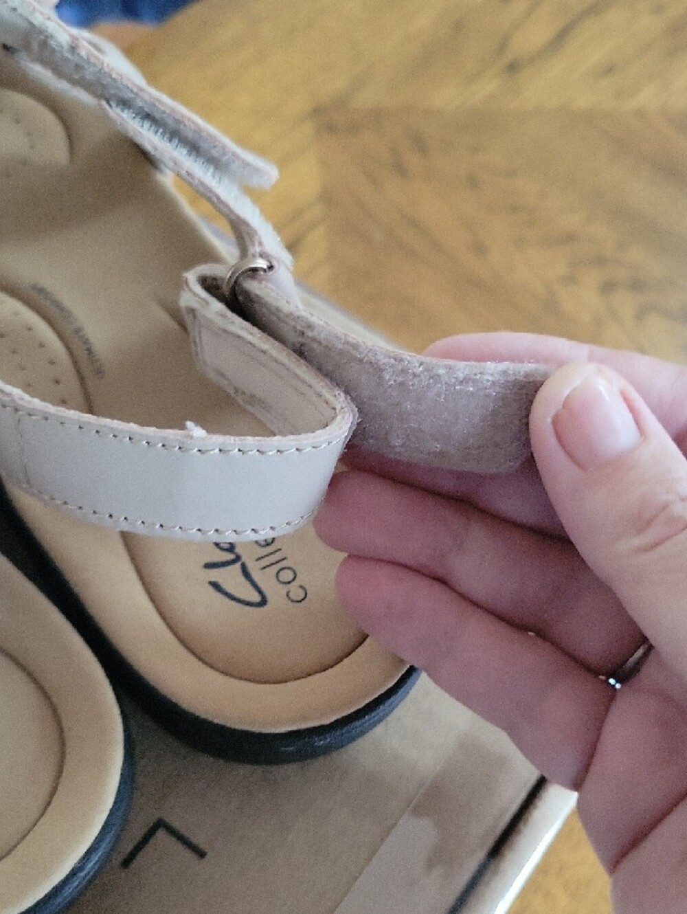 Clarks Light Beige Multi-Strap Comfort Sandals - Picture 6 of 8